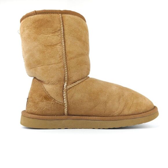 UGG Classic Short Ankle Boot Lambskin Suede Sherpa Fur Ankle 90s Y2k Chestnut 8 - Picture 4 of 7